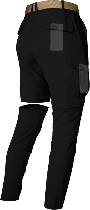 Mens Hiking Cargo Pants Lightweight Quick Dry Convertible Zip Off Waterproof Travel Fishing Climbing Work Pants for Men