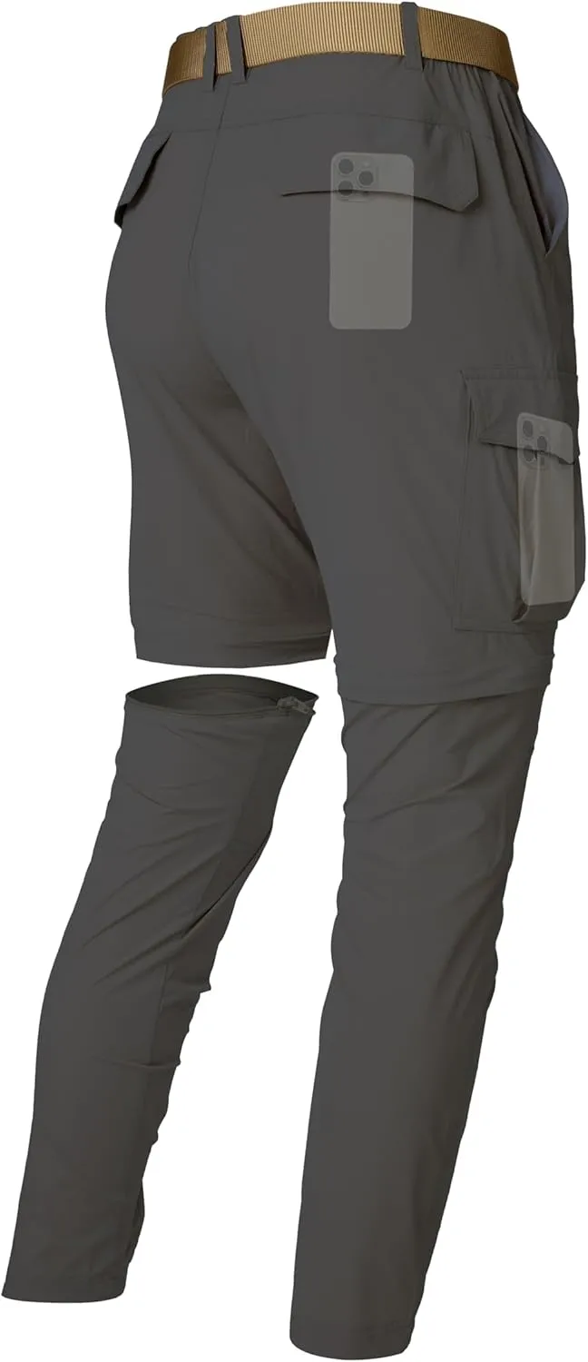 Mens Hiking Cargo Pants Lightweight Quick Dry Convertible Zip Off Waterproof Travel Fishing Climbing Work Pants for Men