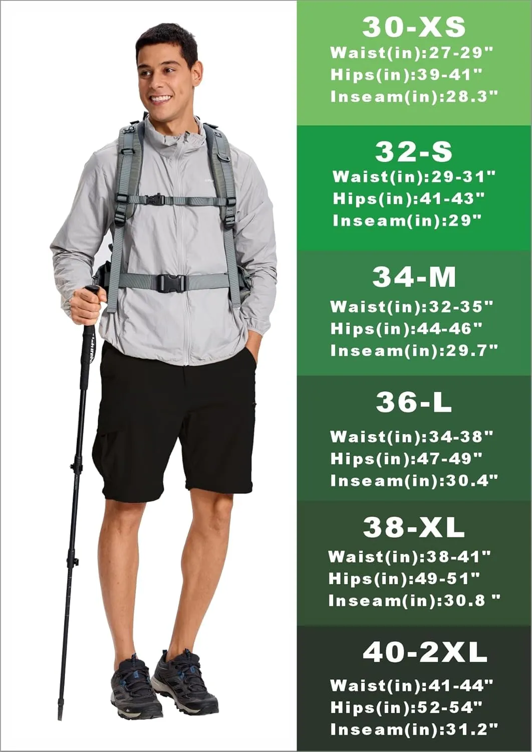 Mens Hiking Cargo Pants Lightweight Quick Dry Convertible Zip Off Waterproof Travel Fishing Climbing Work Pants for Men