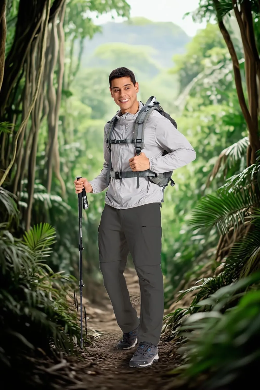 Mens Hiking Cargo Pants Lightweight Quick Dry Convertible Zip Off Waterproof Travel Fishing Climbing Work Pants for Men