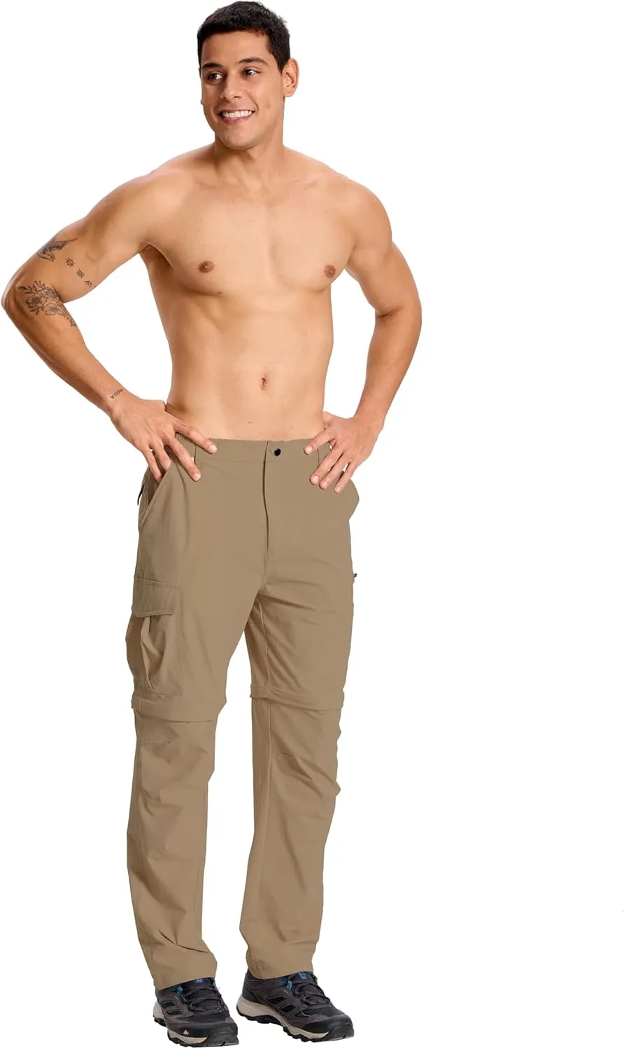 Mens Hiking Cargo Pants Lightweight Quick Dry Convertible Zip Off Waterproof Travel Fishing Climbing Work Pants for Men