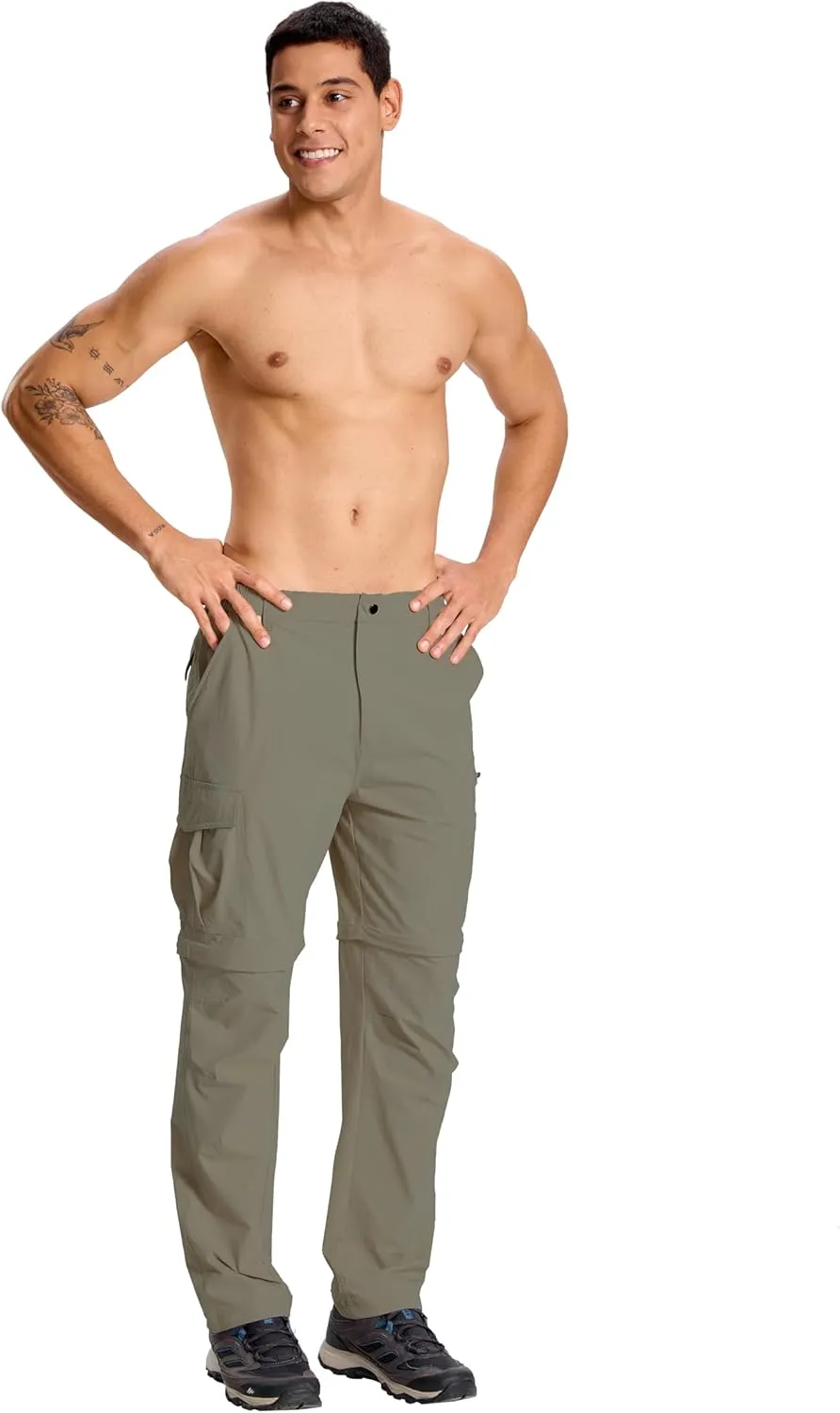 Mens Hiking Cargo Pants Lightweight Quick Dry Convertible Zip Off Waterproof Travel Fishing Climbing Work Pants for Men