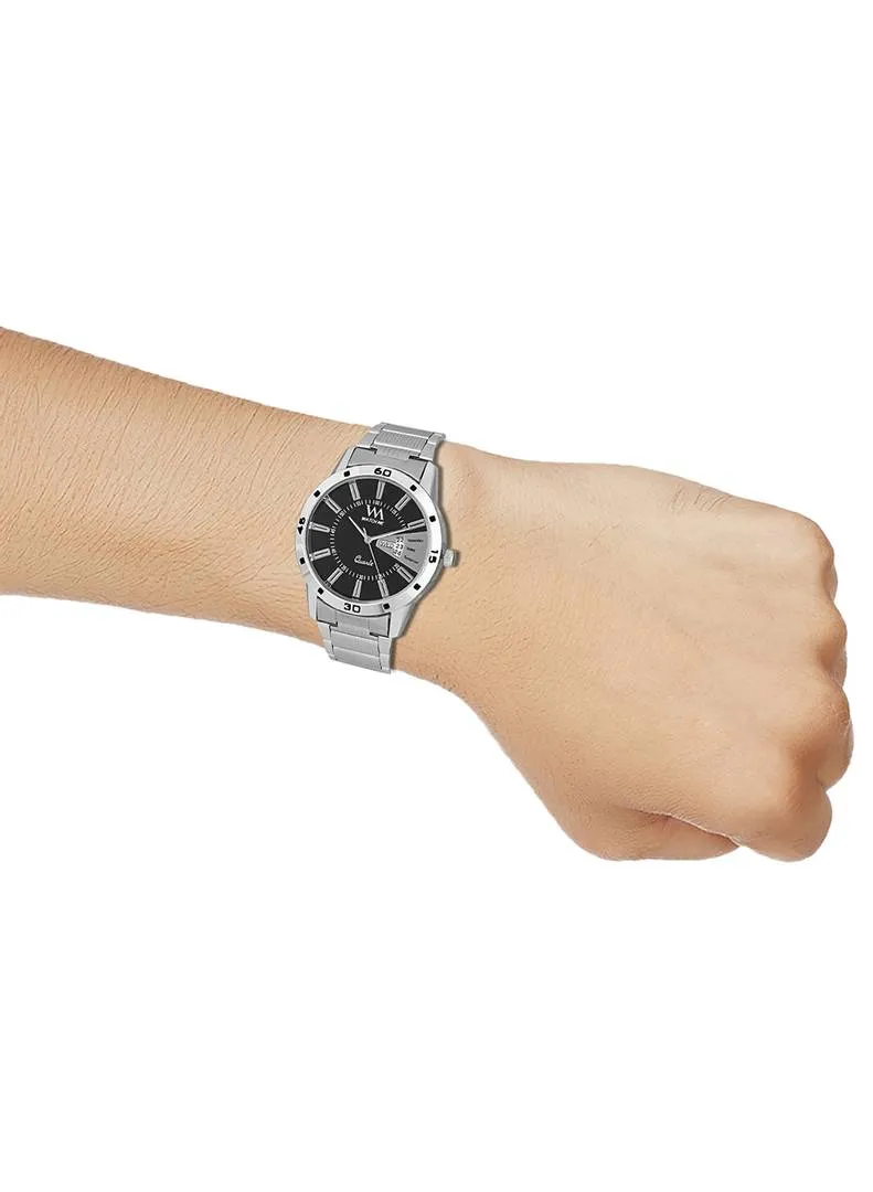 Men's Stylish Black Metal Analog Watches