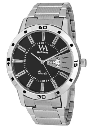 Men's Stylish Black Metal Analog Watches