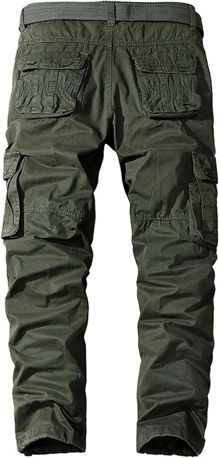 Men's Stylish Slim Fit Twill Pants Stretch Joggers Outdoor Pants Straight Leg Casual Tapered Trousers