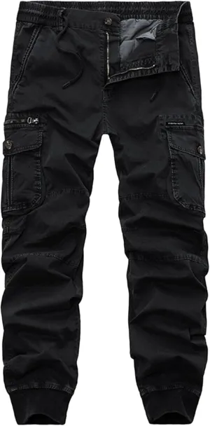 Men's Stylish Slim Fit Twill Pants Stretch Joggers Outdoor Pants Straight Leg Casual Tapered Trousers