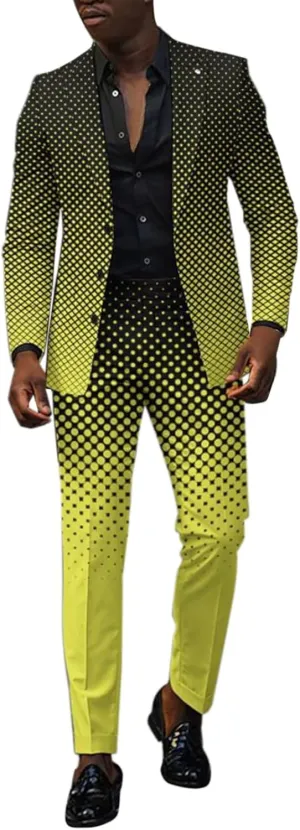 Mens Stylish Suit Sets Slim Fit 3 Button Blazer Jacket and Pants Wedding Prom Tuxedo Set Casual Business Suit Sets
