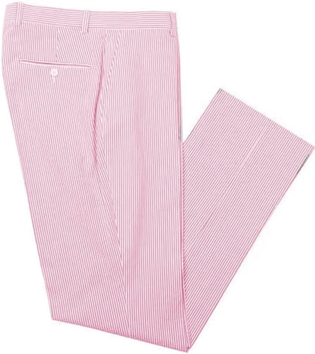 Mens Suit Seersucker Pants Lightweight Summer Seersucker Sport Coat Pant Set Fit Suits Trousers for Men Beach Outfit
