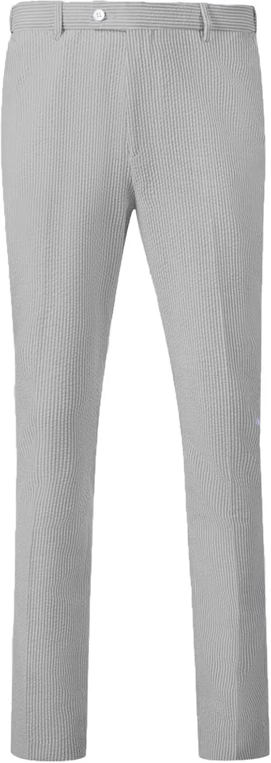 Mens Suit Seersucker Pants Lightweight Summer Seersucker Sport Coat Pant Set Fit Suits Trousers for Men Beach Outfit