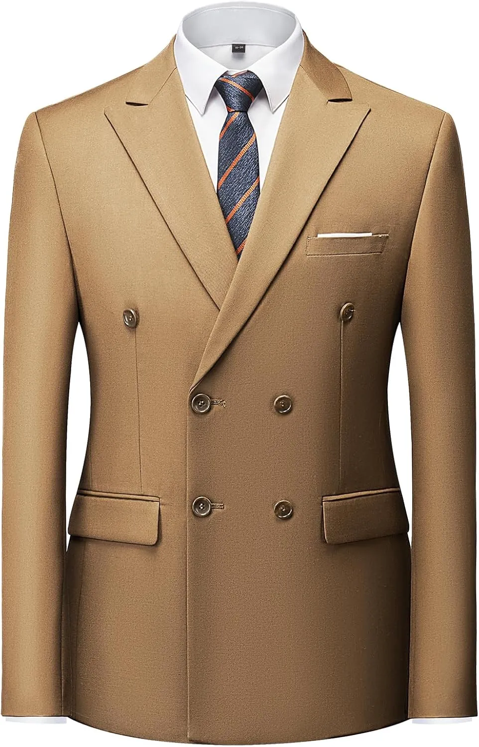 Mens Suits Slim Fit 2 Piece Double Breasted Blazer Tuxedo Suit Set for Men Casual Wedding Casual Business