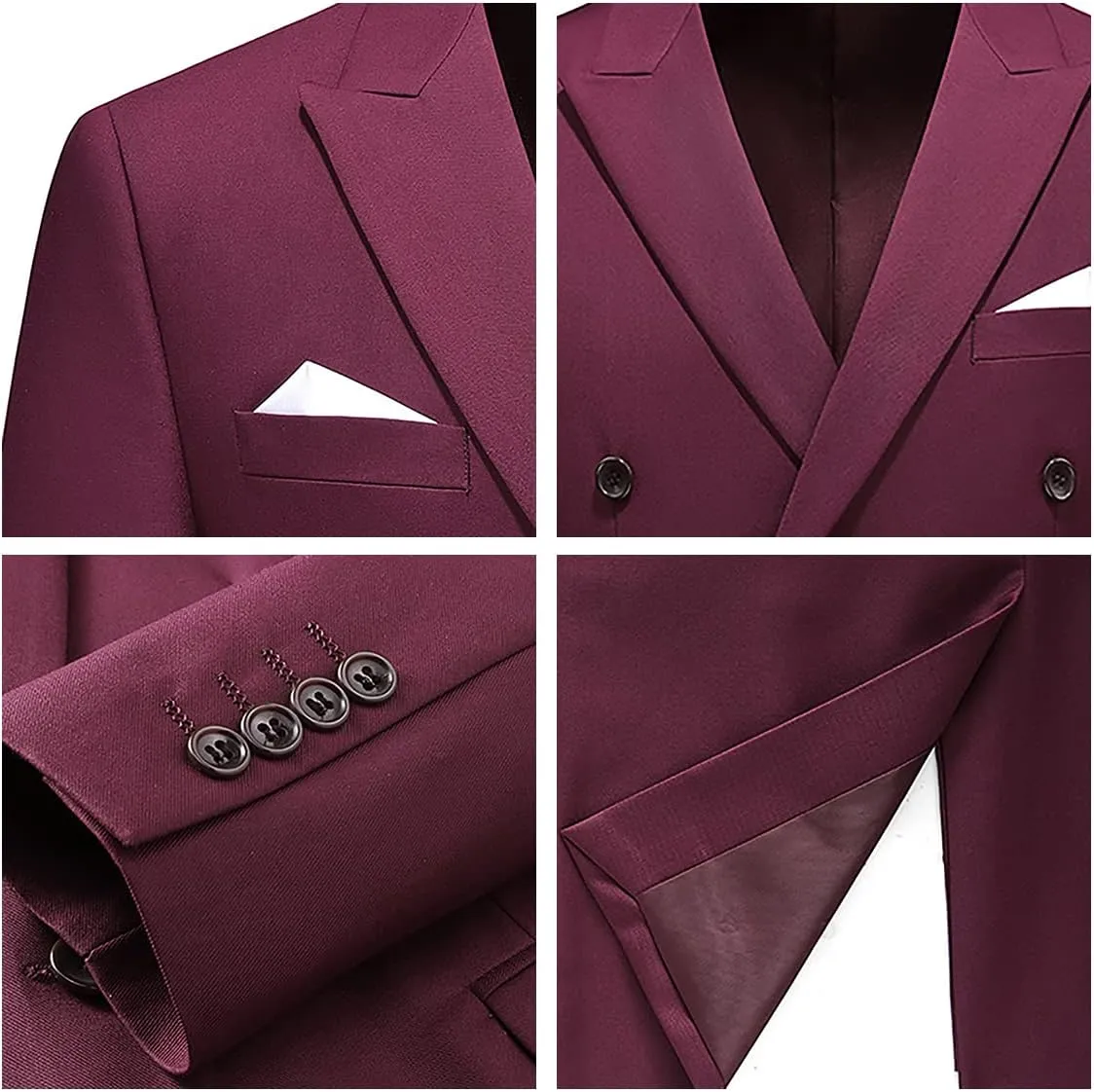Mens Suits Slim Fit 2 Piece Double Breasted Blazer Tuxedo Suit Set for Men Casual Wedding Casual Business