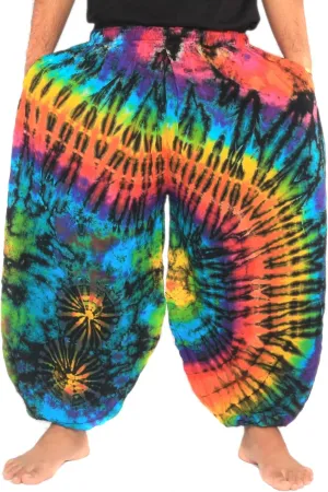 Men's Women's Tie Dye Harem Balloon Pants  Wide Leg, Loose Fit, Elasticated Waistband, Lounge Wear