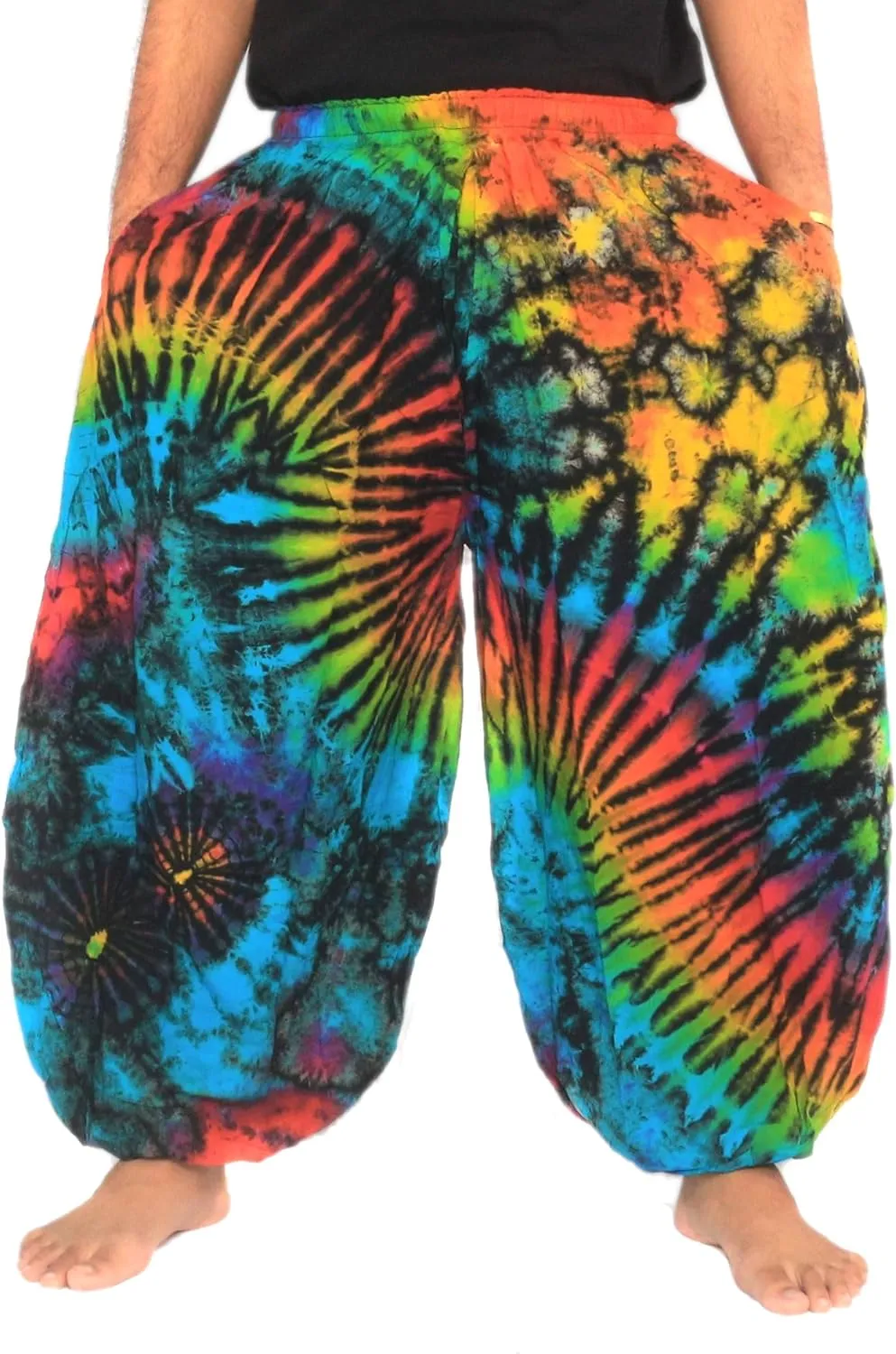 Men's Women's Tie Dye Harem Balloon Pants  Wide Leg, Loose Fit, Elasticated Waistband, Lounge Wear