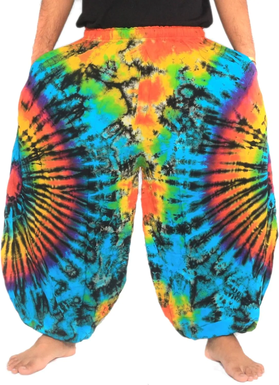 Men's Women's Tie Dye Harem Balloon Pants  Wide Leg, Loose Fit, Elasticated Waistband, Lounge Wear