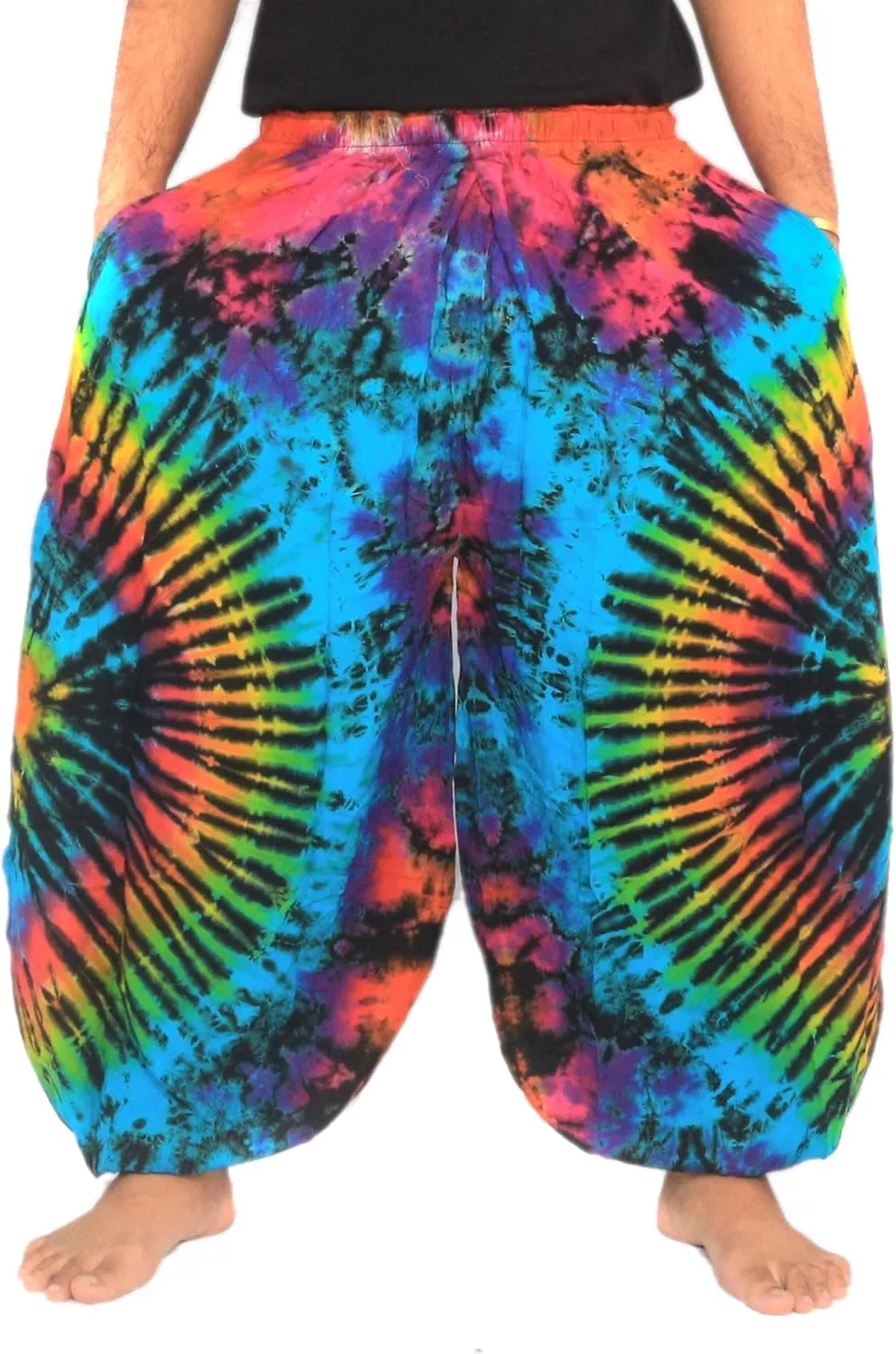 Men's Women's Tie Dye Harem Balloon Pants  Wide Leg, Loose Fit, Elasticated Waistband, Lounge Wear