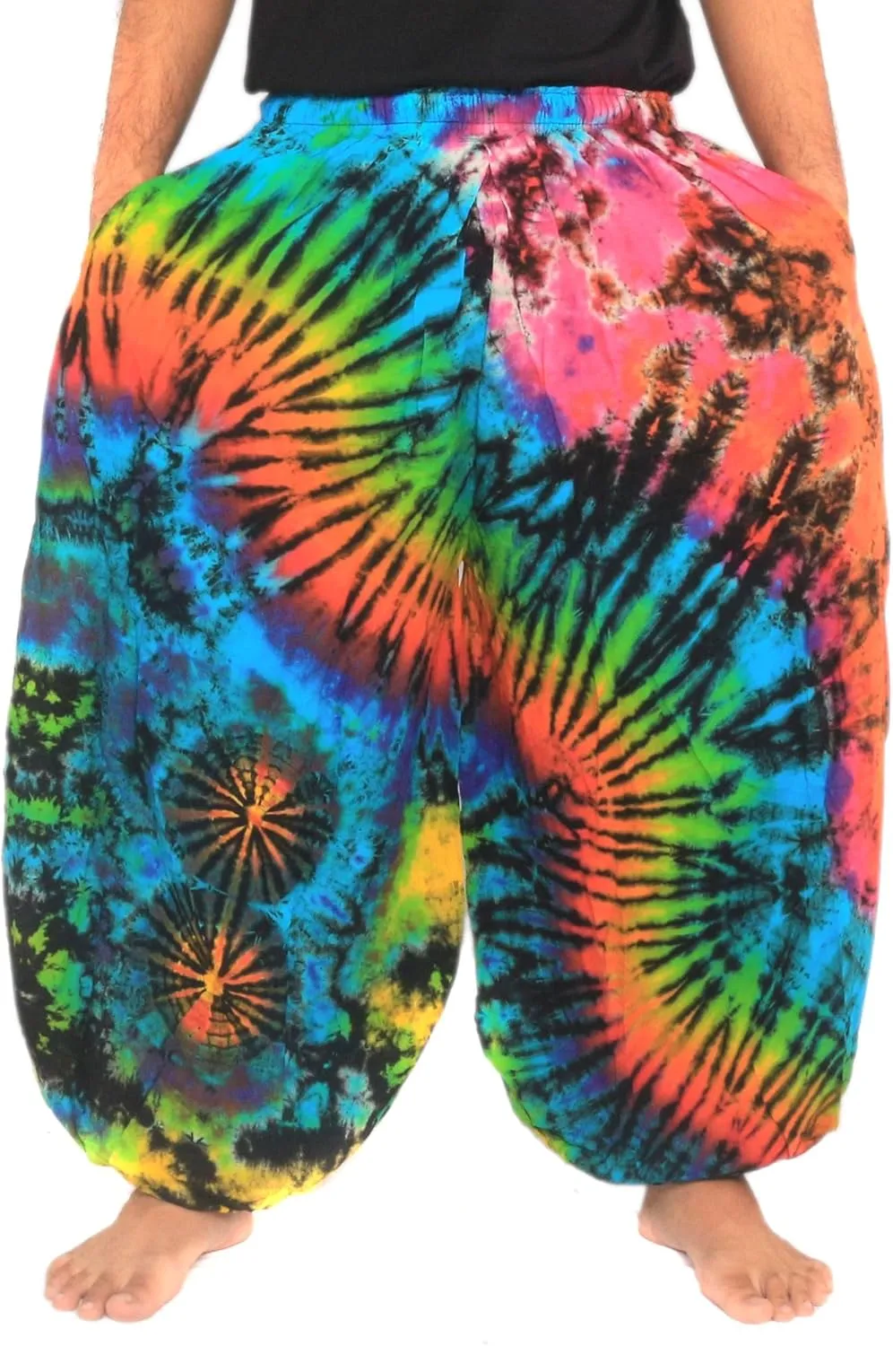 Men's Women's Tie Dye Harem Balloon Pants  Wide Leg, Loose Fit, Elasticated Waistband, Lounge Wear