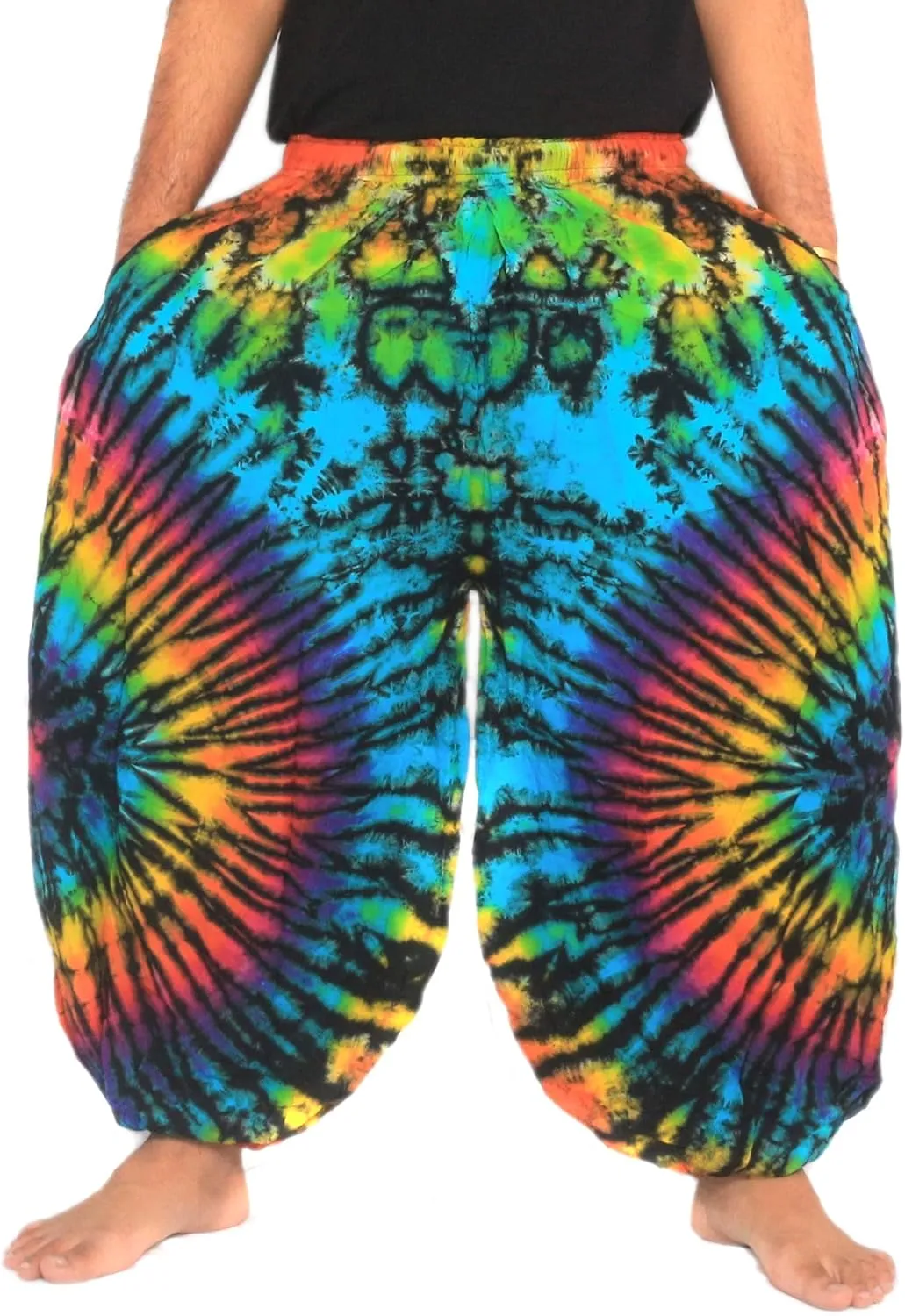 Men's Women's Tie Dye Harem Balloon Pants  Wide Leg, Loose Fit, Elasticated Waistband, Lounge Wear