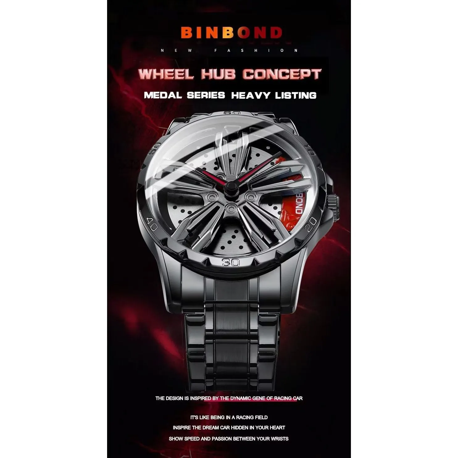 Modish Crystal Glass Mechanical Men's Watch