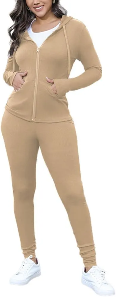 Nimsruc Two Piece Outfits for Women Casual Bodycon Sweatsuits