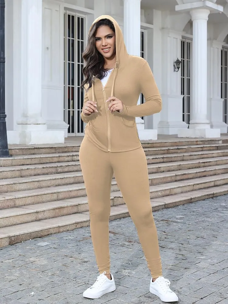Nimsruc Two Piece Outfits for Women Casual Bodycon Sweatsuits