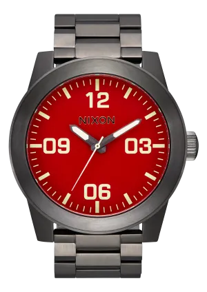 Nixon Corporal Stainless Stell Watch - Red / Gunmetal