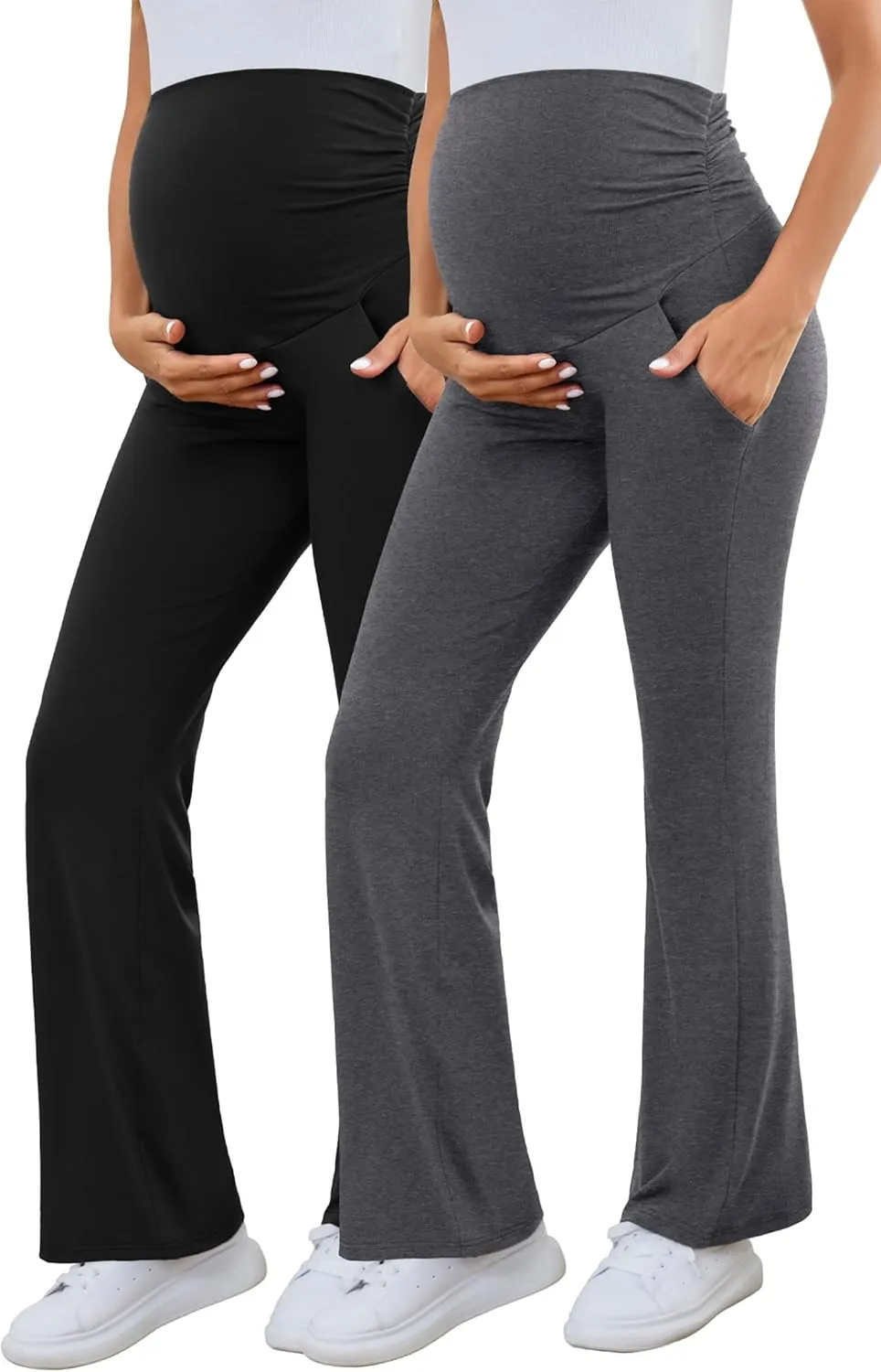 PACBREEZE Women's Maternity Pants Lounge Workout Joggers Over The Belly Pajama Sweatpants Stretchy Pregnancy Pants
