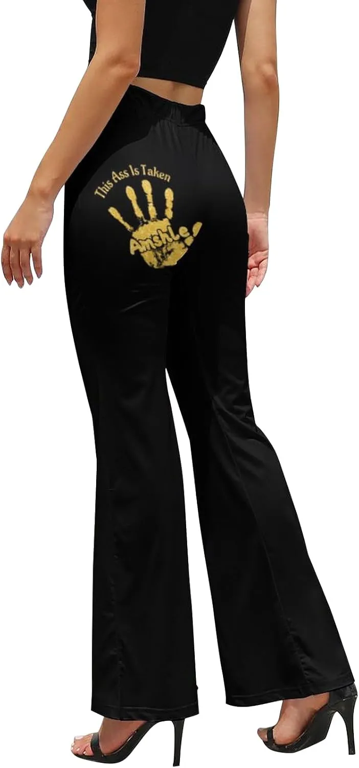 Personalized Hand This is Taken Legging for Women, Custom Name This Belongs to Funny Leggings Pants for Wife Naughty Gift
