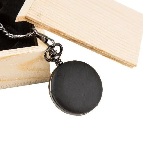 Personalized Midnight Black Pocket Watch - 1.5"