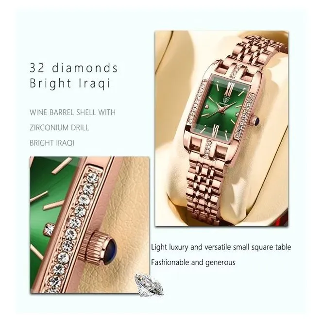PetiteLuxe Slim Luminous Stainless Steel Quartz Watch