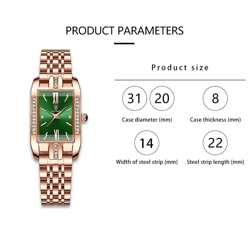 PetiteLuxe Slim Luminous Stainless Steel Quartz Watch