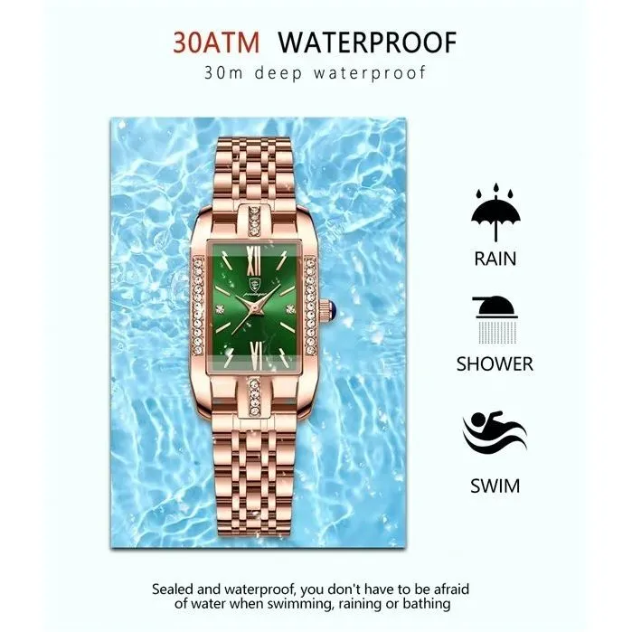 PetiteLuxe Slim Luminous Stainless Steel Quartz Watch