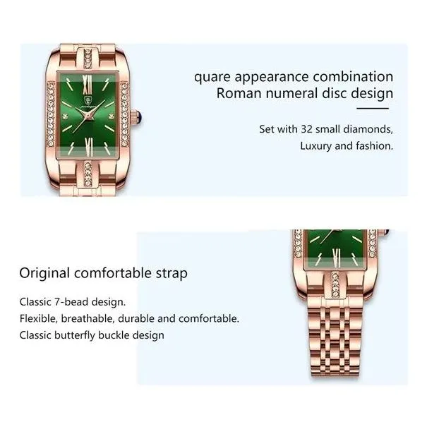 PetiteLuxe Slim Luminous Stainless Steel Quartz Watch