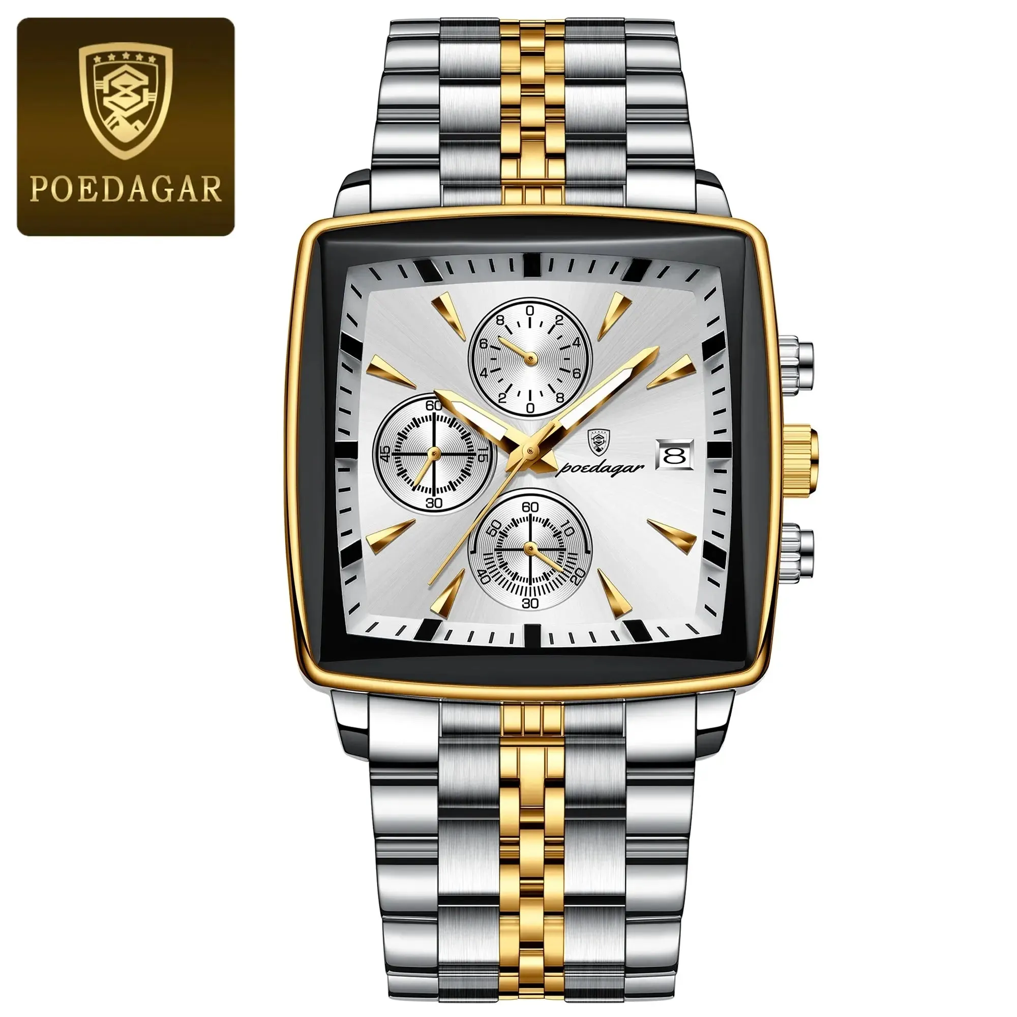 POEDAGAR Luxury Square Sport watch