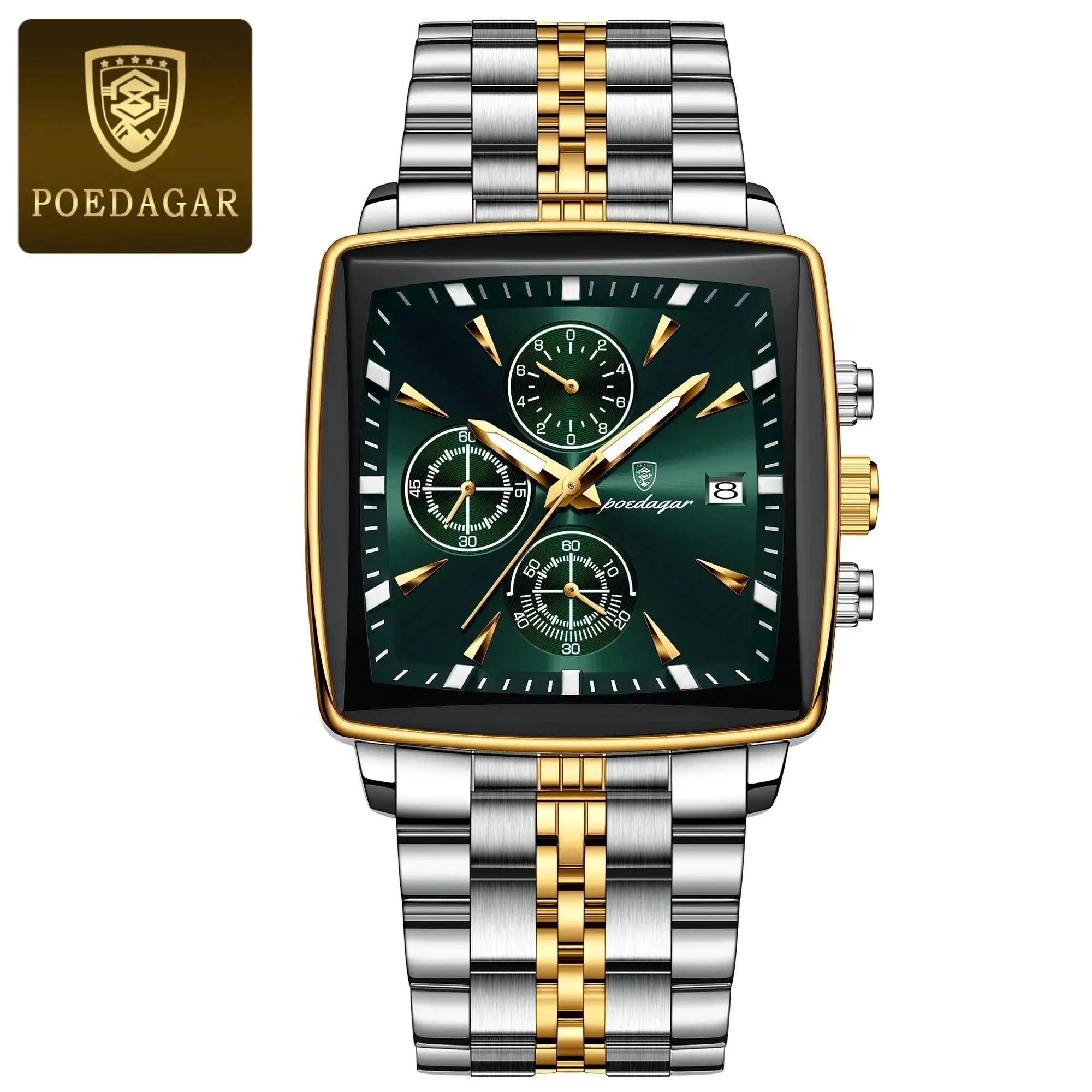 POEDAGAR Luxury Square Sport watch