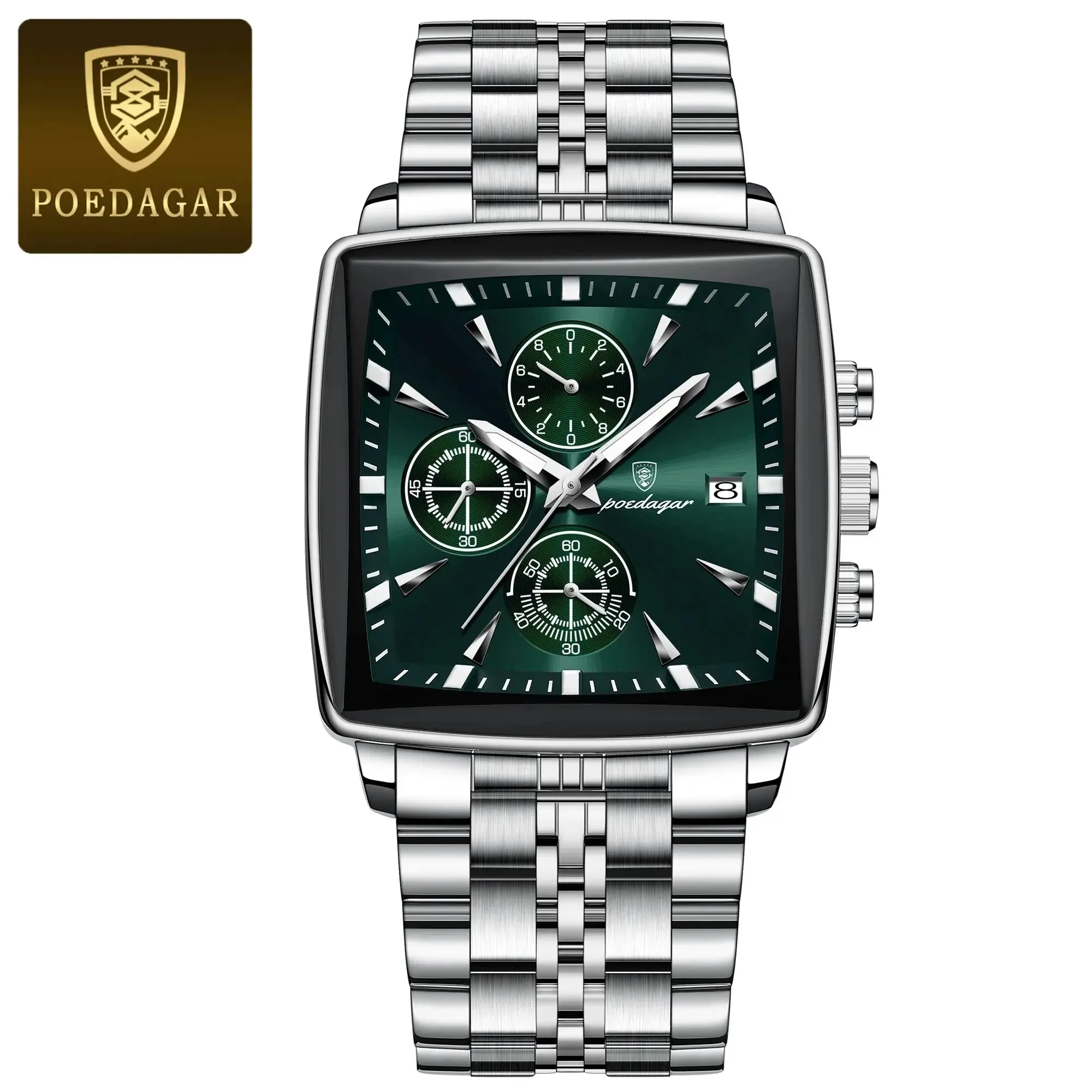 POEDAGAR Luxury Square Sport watch