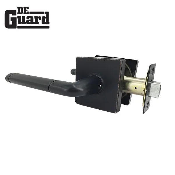 Premium Contemporary Lever Set Lock - Square Rose - Oil Rubbed Bronze - Passage - Grade 3