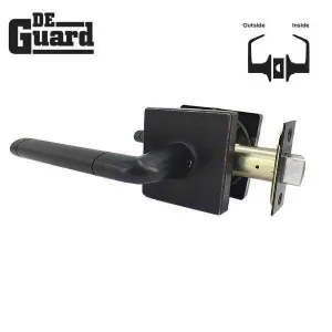 Premium Contemporary Lever Set Lock - Square Rose - Oil Rubbed Bronze - Passage - Grade 3