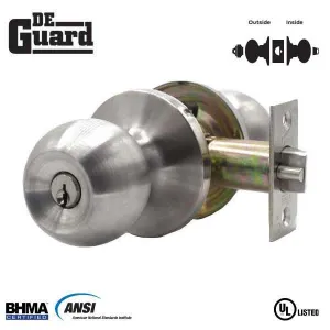 Premium Knob Set - Stainless Steel - Entrance - Grade 3 - ( SC1 / KW1 )