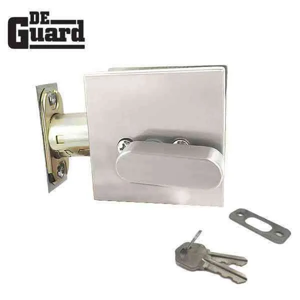 Premium Single Cylinder Contemporary Deadbolt - Square Rose - Bright Satin Nickel - Grade 3 - ( SC1 / KW1 )