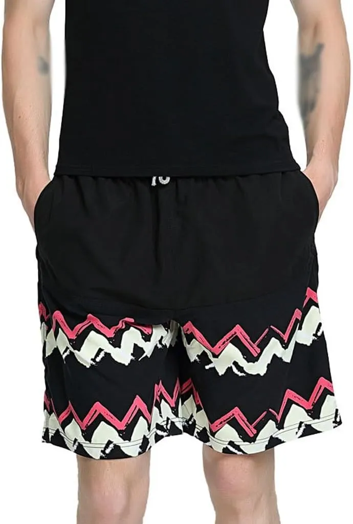 Printed Vacation Beach Pants, Men's Quick Drying Loose Swimming Hot Spring Shorts, Flat Angle Swimming Pants