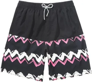 Printed Vacation Beach Pants, Men's Quick Drying Loose Swimming Hot Spring Shorts, Flat Angle Swimming Pants