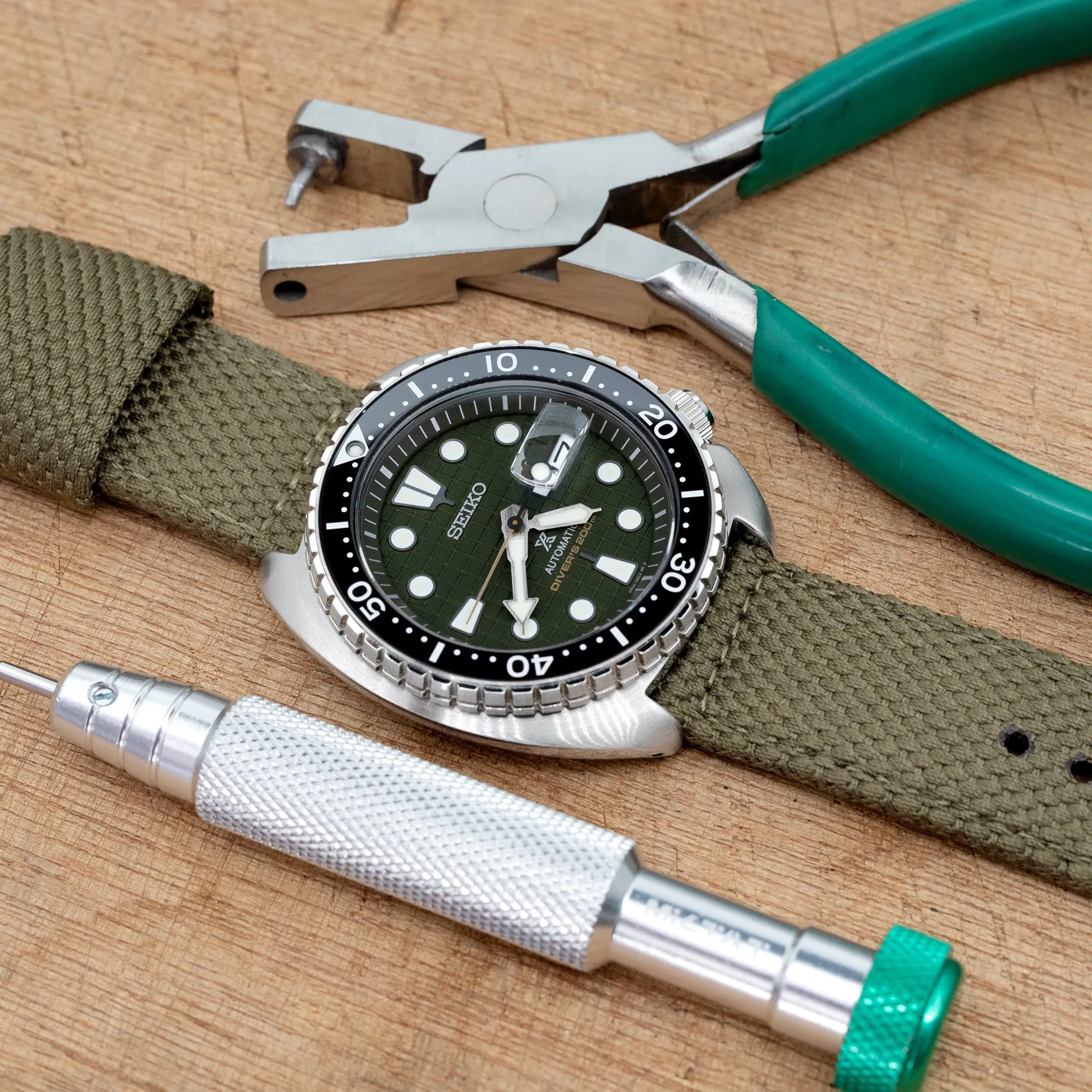 Q.R. 2-pcs Premium Nylon weaved, Military Green