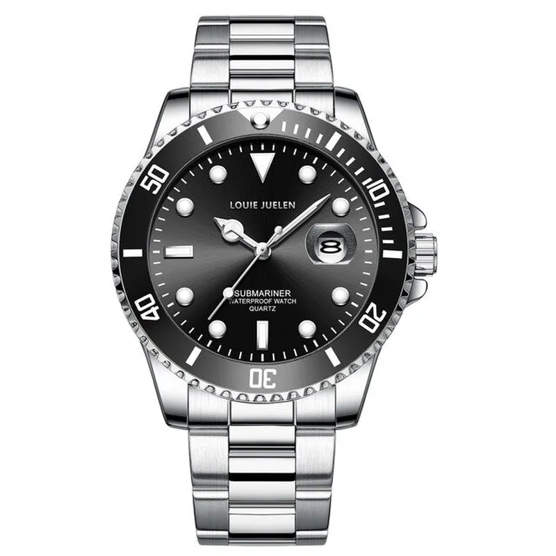 "Stylish Men's Night Light Watch with Solid Steel Belt - 2021's Hottest Fashion Calendar Timepiece!"