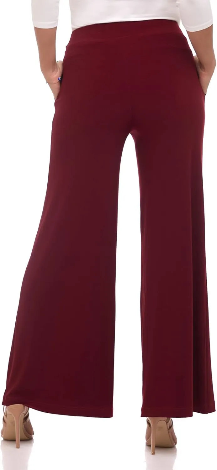 REKUCCI Travel in Style Women's Stretchy Elegant Palazzo Wide Leg Pant