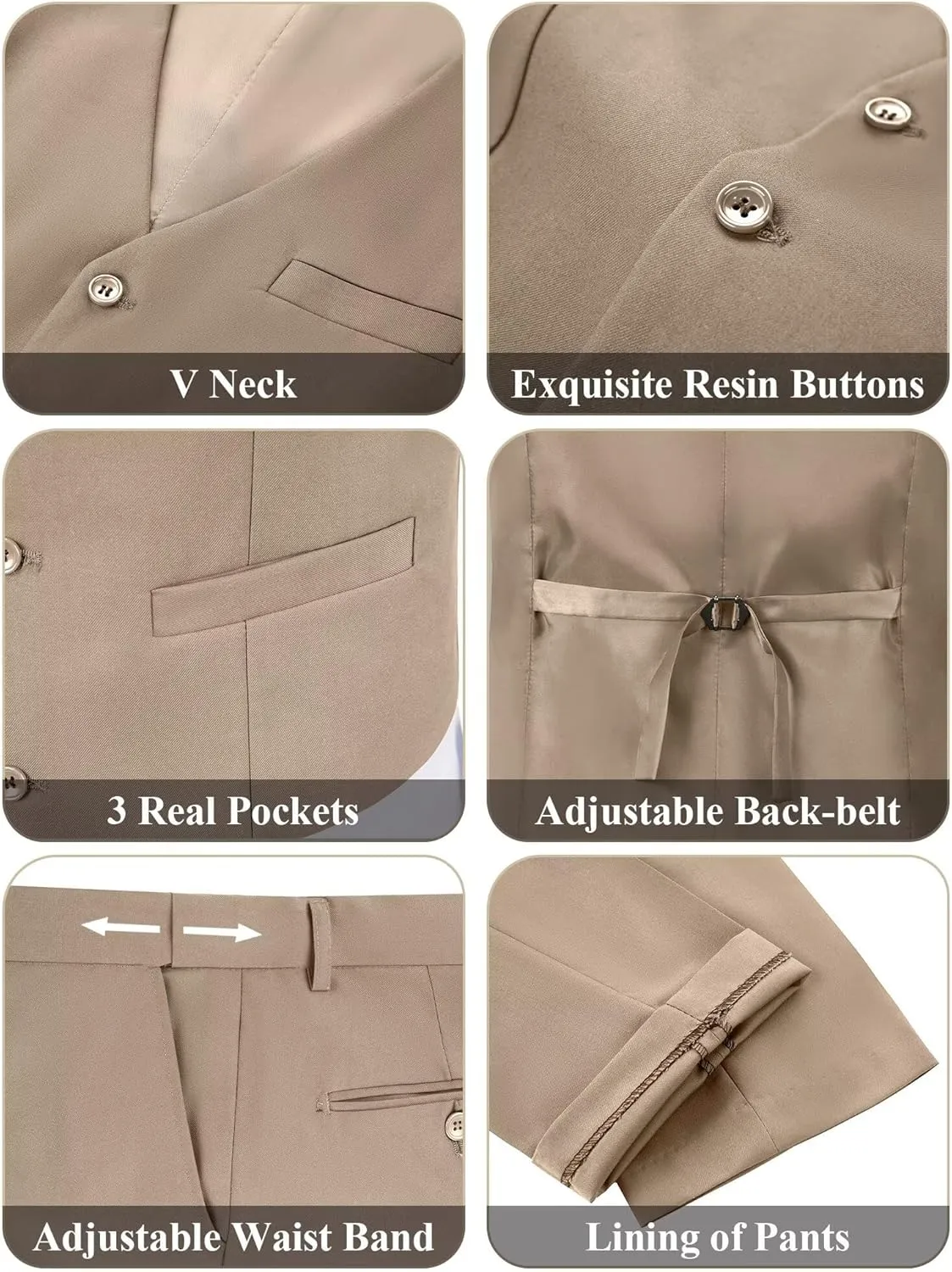 Retro 3 Piece Suit Tweed Herringbone Suit Jacket 2 Button Slim Fit Groom Men Formal Suit Vest Dress Pants Prom Tuxedo