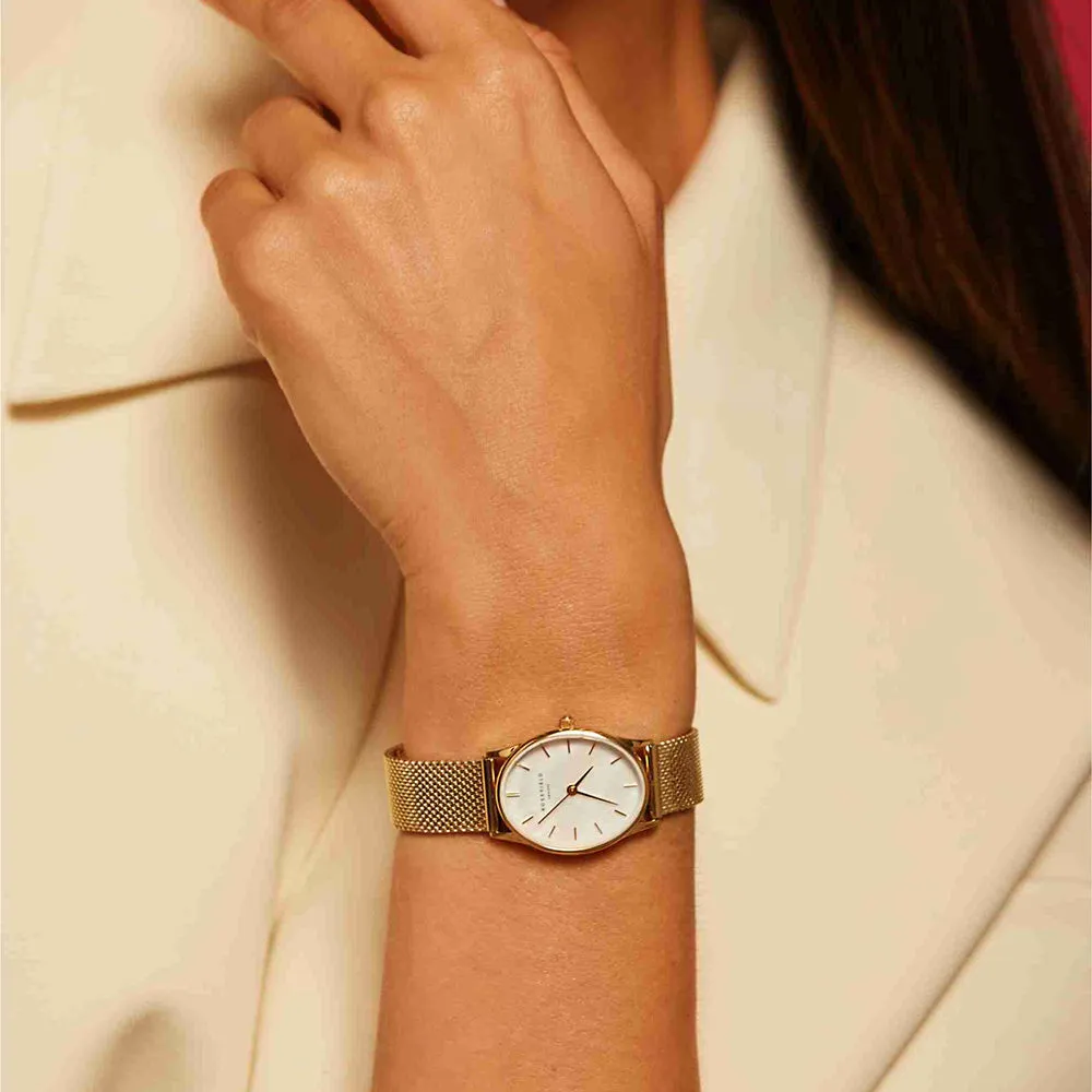 Rosefield OWGMG-OV10 The Oval Mother of Pearl Gold Ladies Watch
