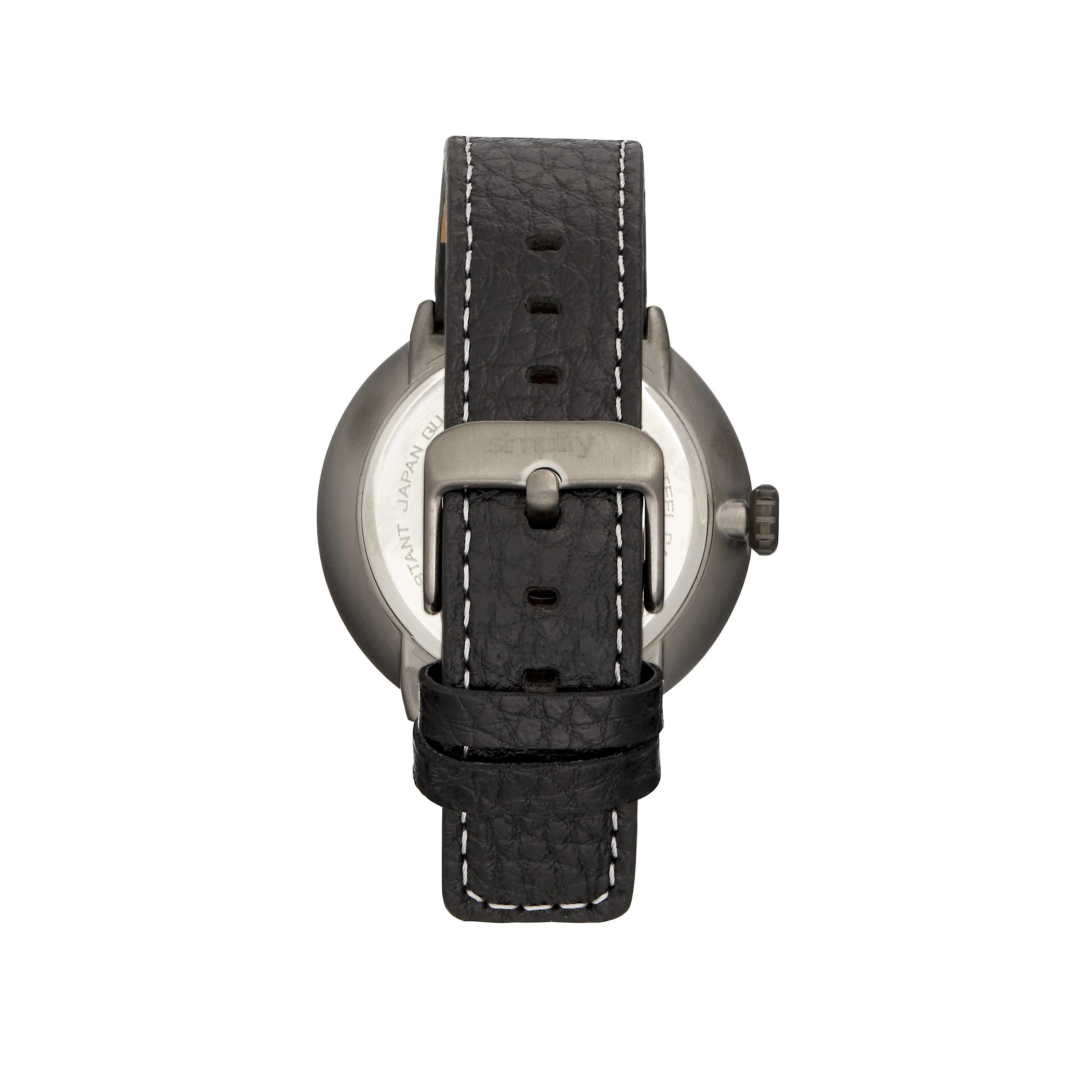 Simplify The 7100 Leather-Band Watch w/Date
