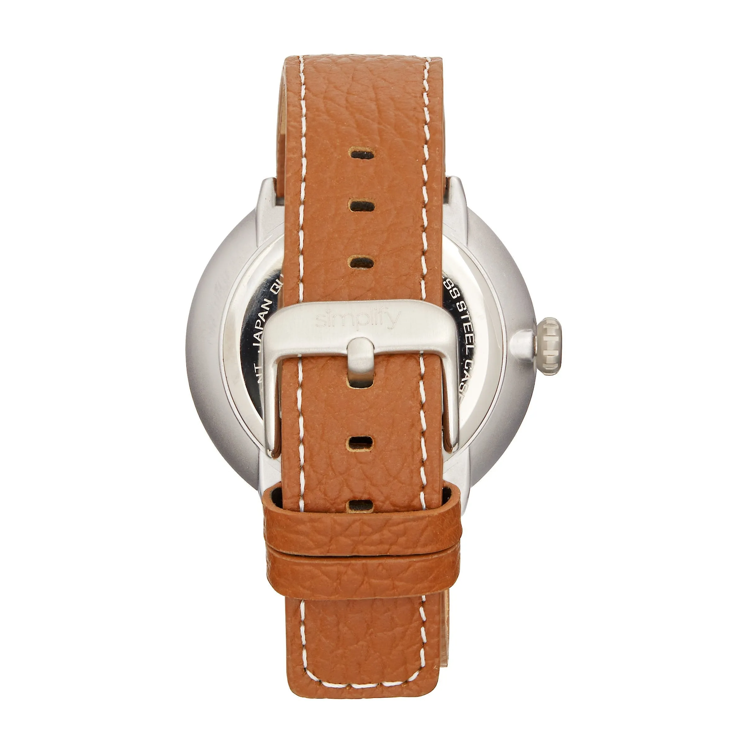 Simplify The 7100 Leather-Band Watch w/Date