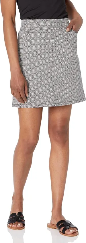 SLIM-SATION Women's Pull on 17.5 Inch Print Twill Skort