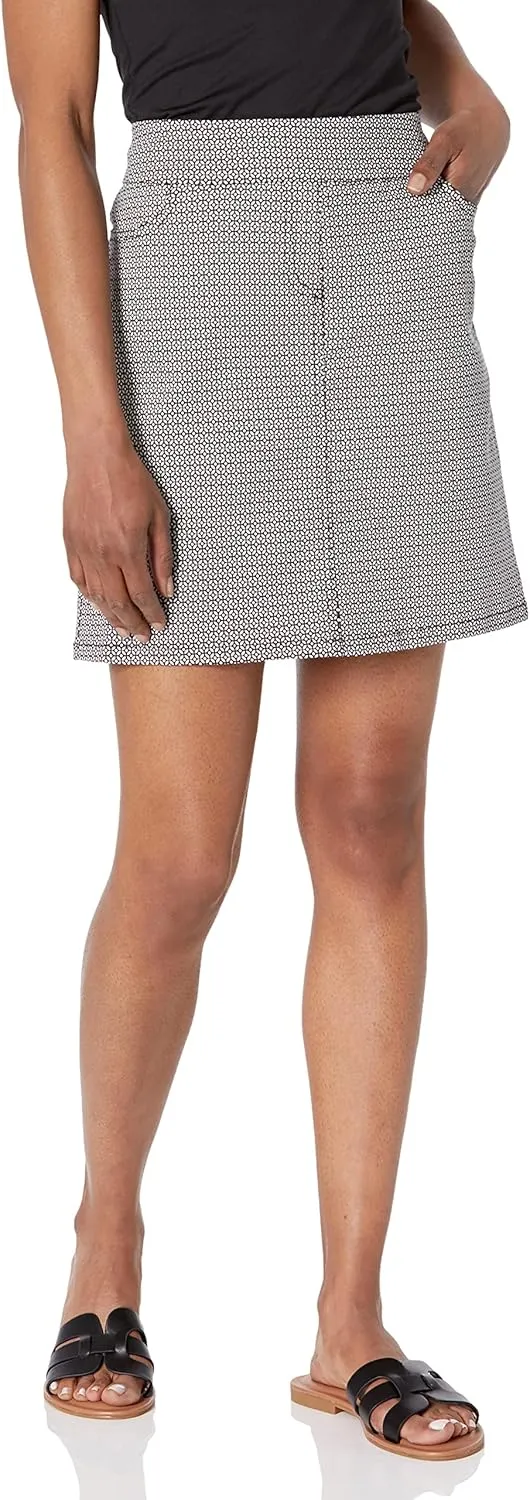SLIM-SATION Women's Pull on 17.5 Inch Print Twill Skort